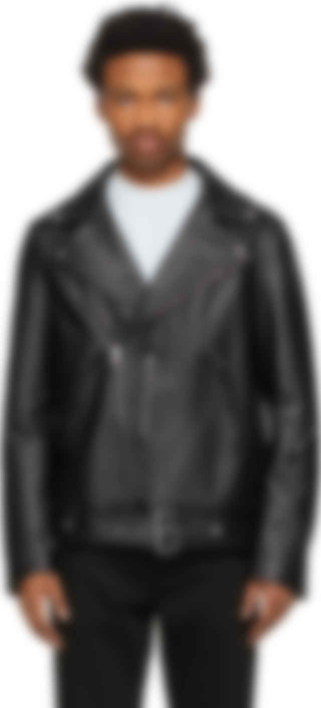 acne studios black leather jacket