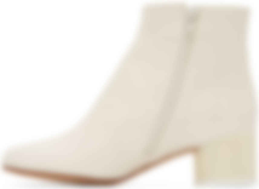 White low heel ankle boots Clearance