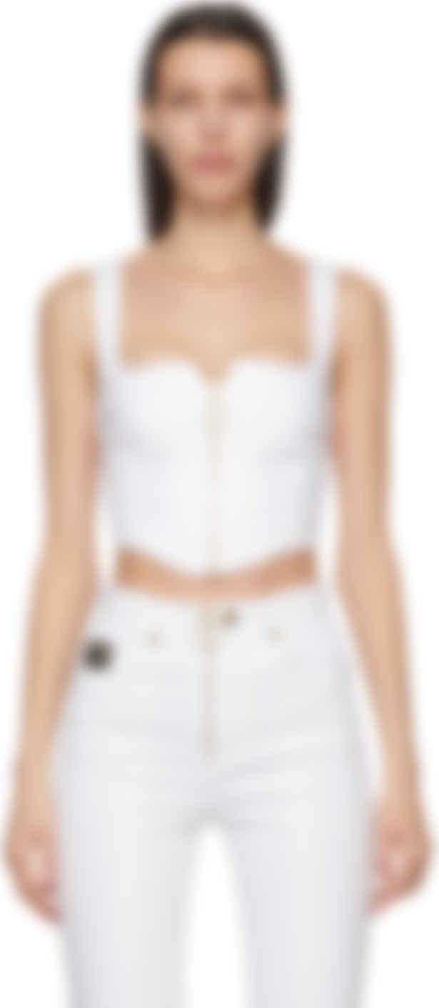 White denim corset top Clearance