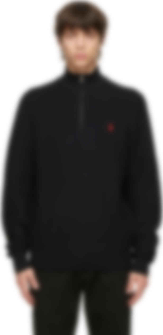 black polo half zip sweater