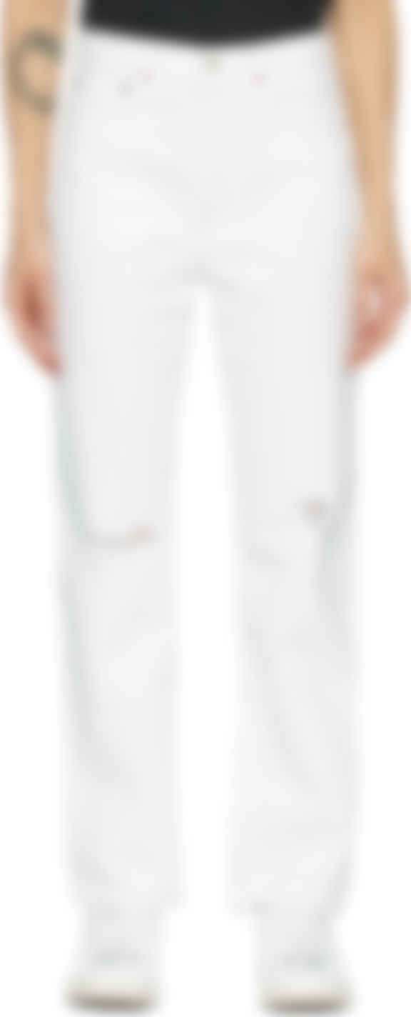 loose fit white jeans