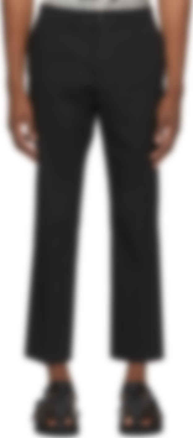 Black tapered trousers with elastic waist Clearance