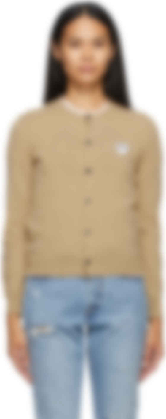 comme des garcons play cardigan beige