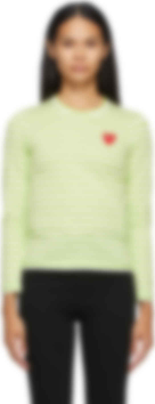 comme des garcons long sleeve green