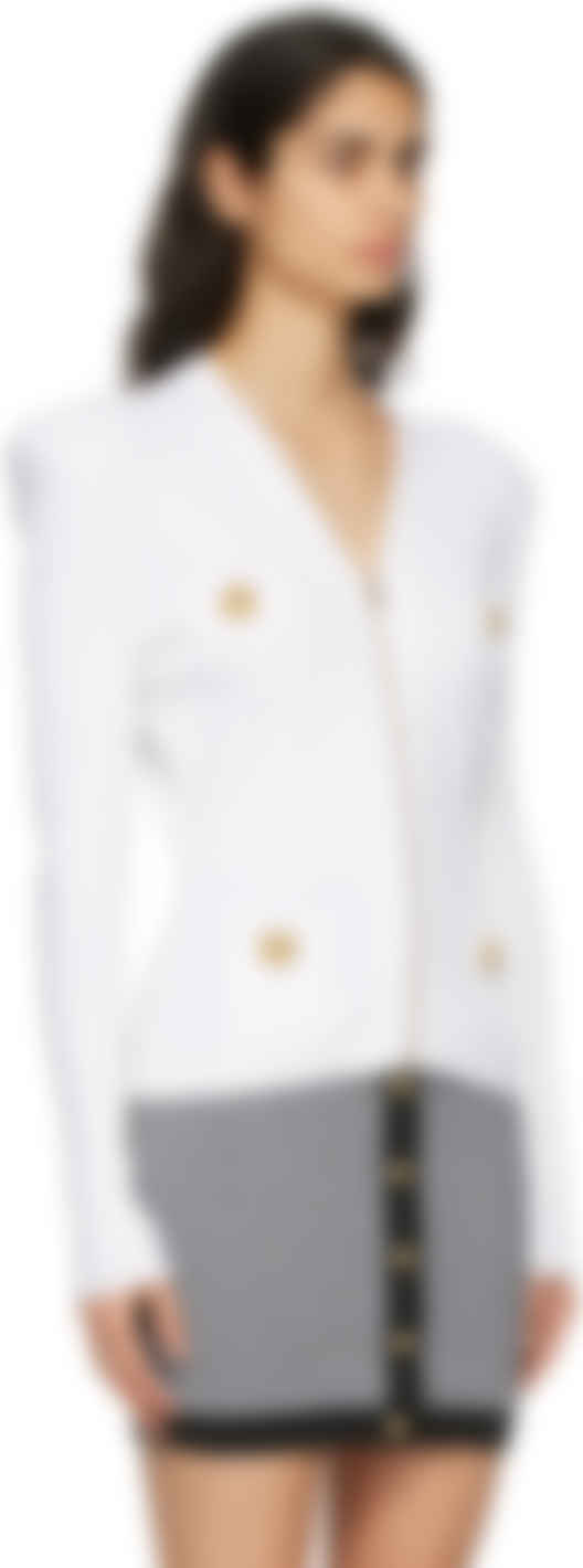 balmain white cardigan