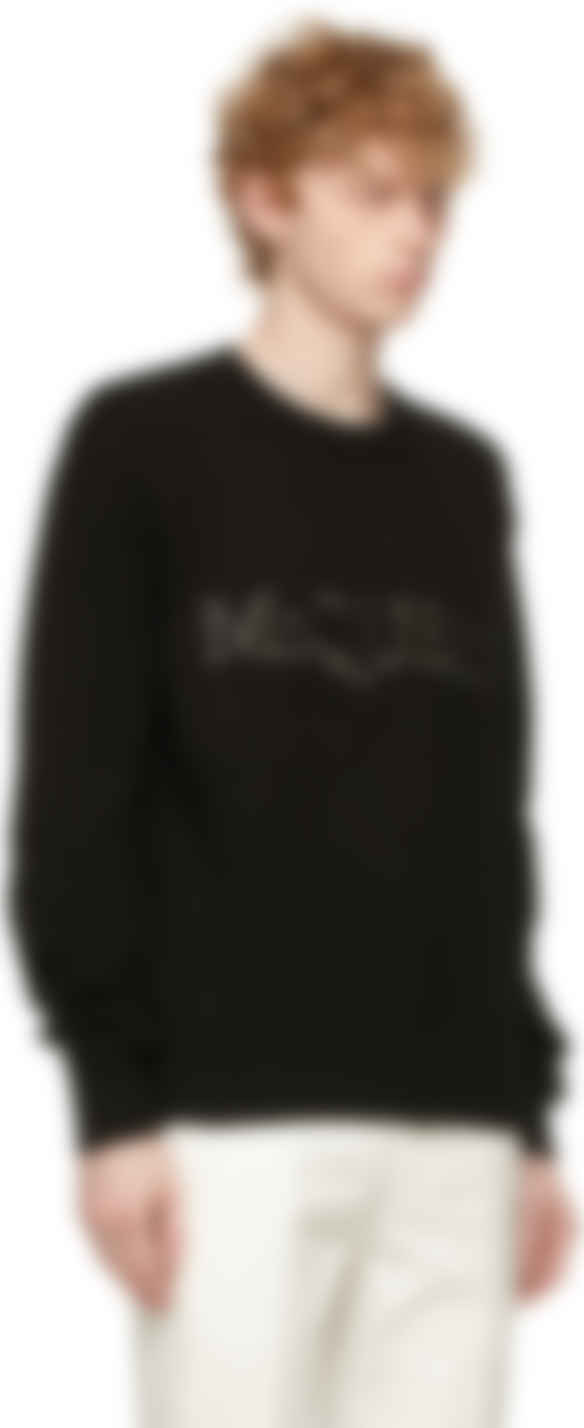Alexander McQueen: Black Embroidered Logo Sweatshirt | SSENSE