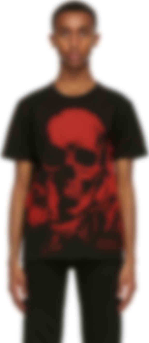 black and red alexander mcqueen t shirt