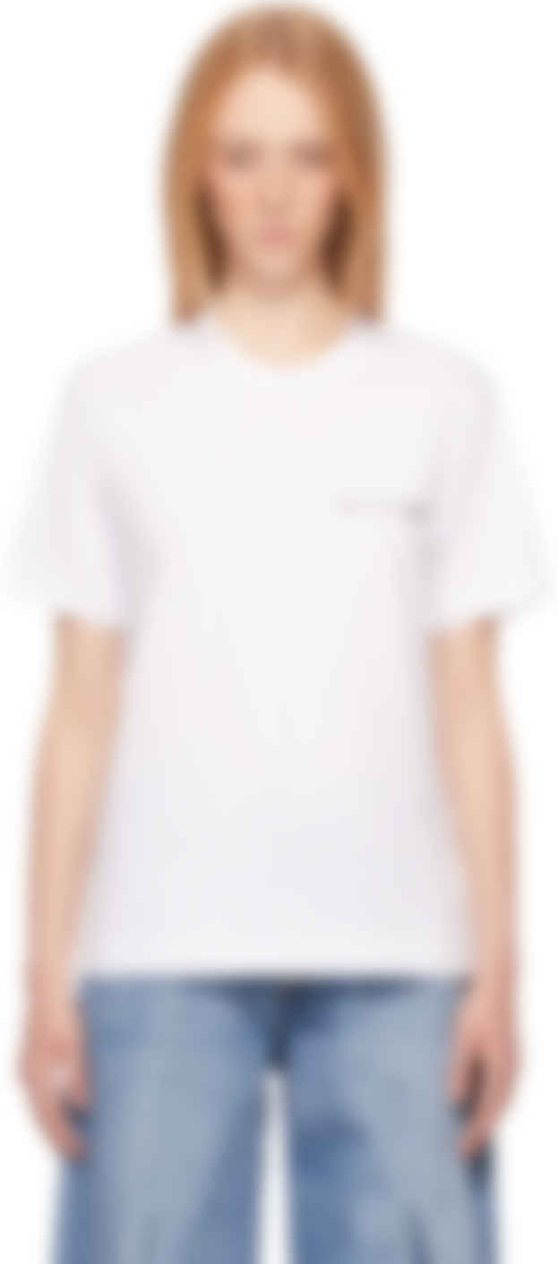 White Logo T-Shirt by Comme des Garçons Shirt on Sale