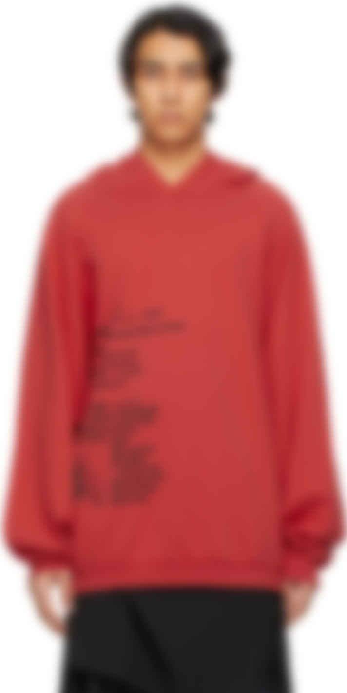 Raf simons red hoodie Clearance