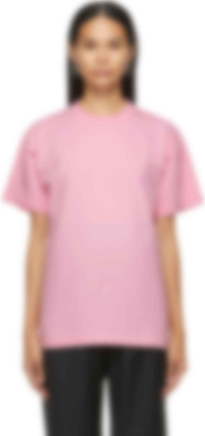 粉色 Large Fit 徽标 T 恤