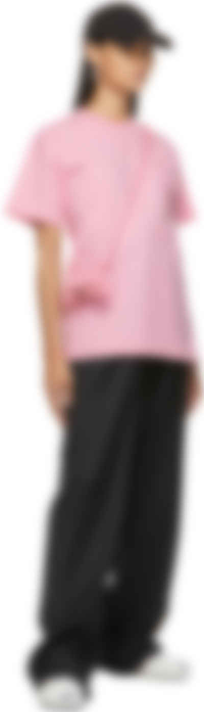 Balenciaga: 粉色Large Fit 徽标T 恤| SSENSE
