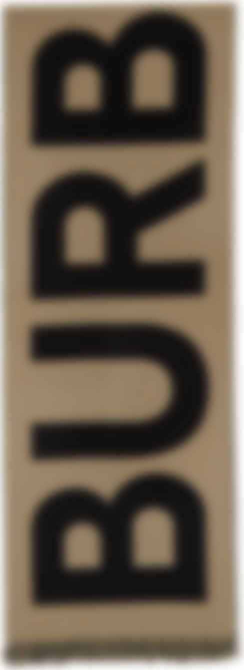 burberry tan wool logo scarf