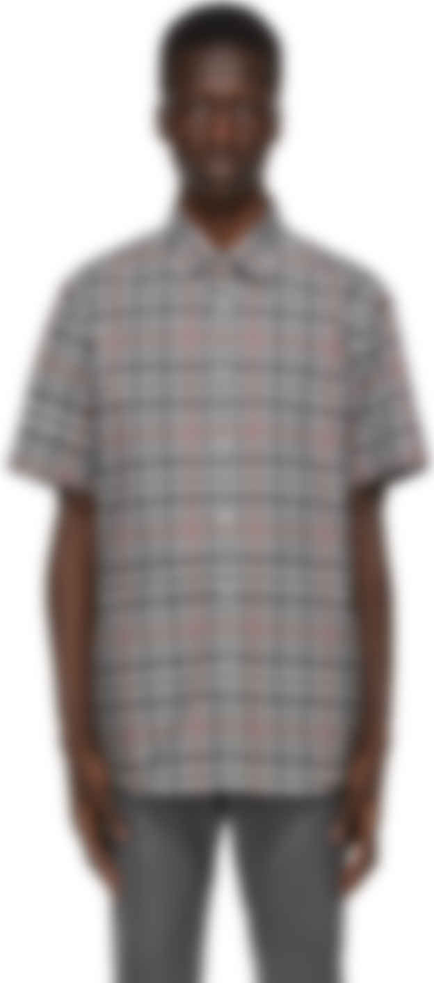 burberry grey check shirt