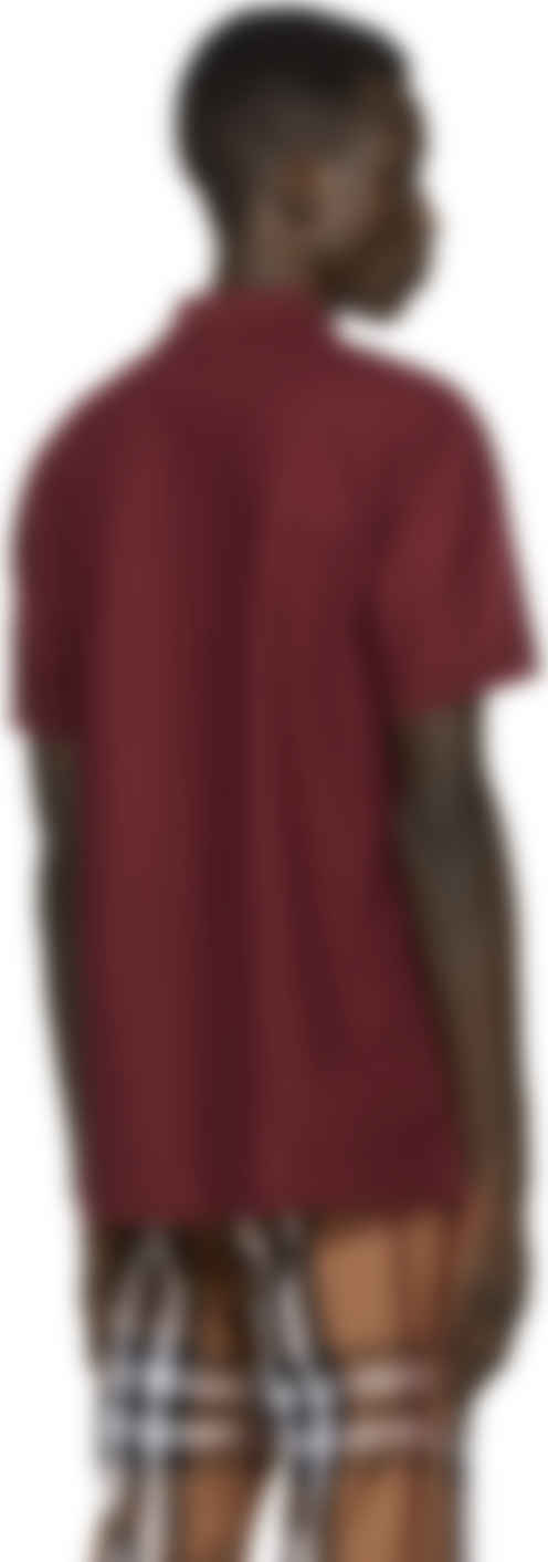 burgundy burberry polo