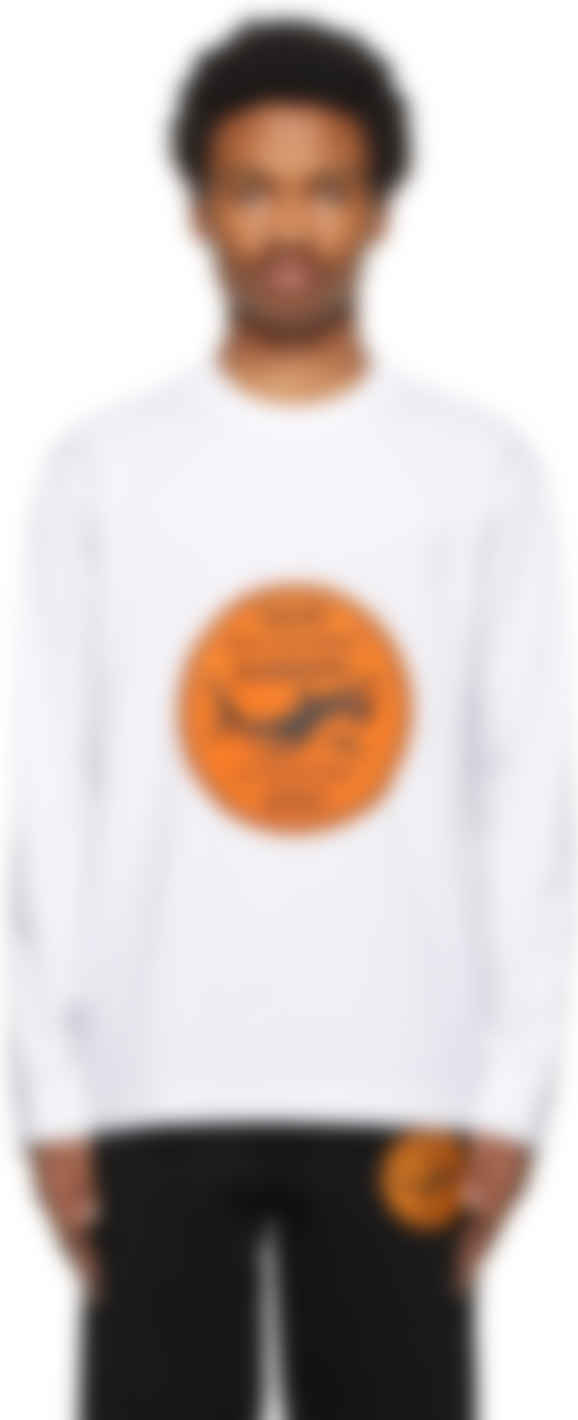 white and orange long sleeve