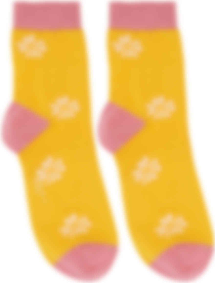 Marni イエロー ピンク クローバー ソックス Ssense 日本