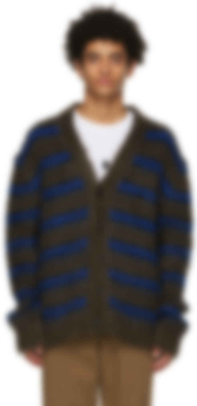 Marni ブラウン ネイビー カーディガン Ssense 日本