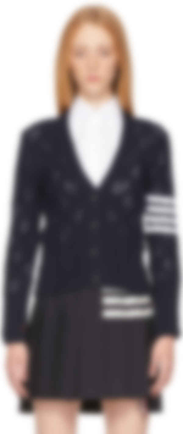 thom browne cardigan navy