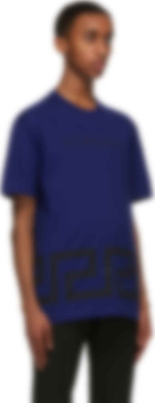 blue and white versace shirt