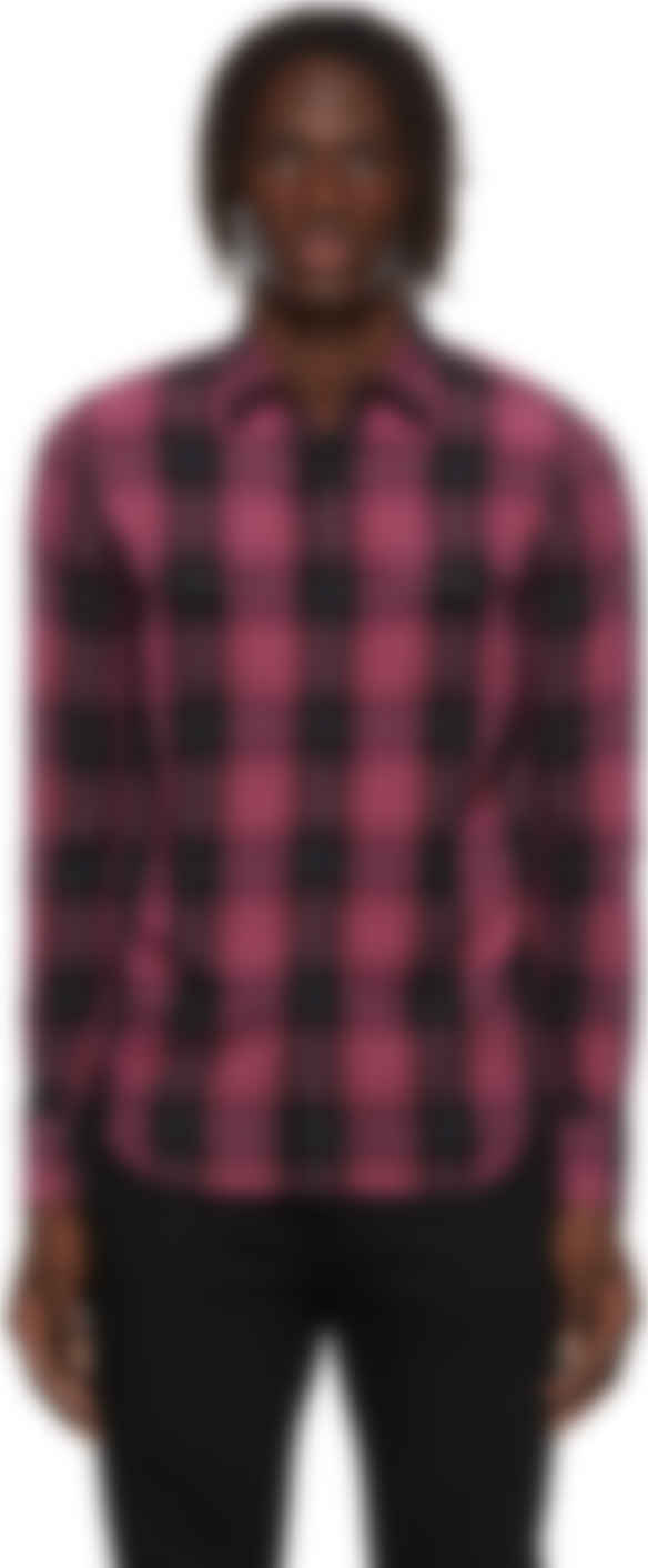 Saint Laurent ブラック ピンク Tartan シャツ Ssense 日本