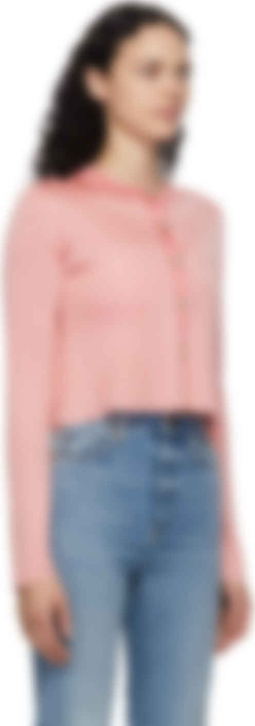 pink checkered cardigan