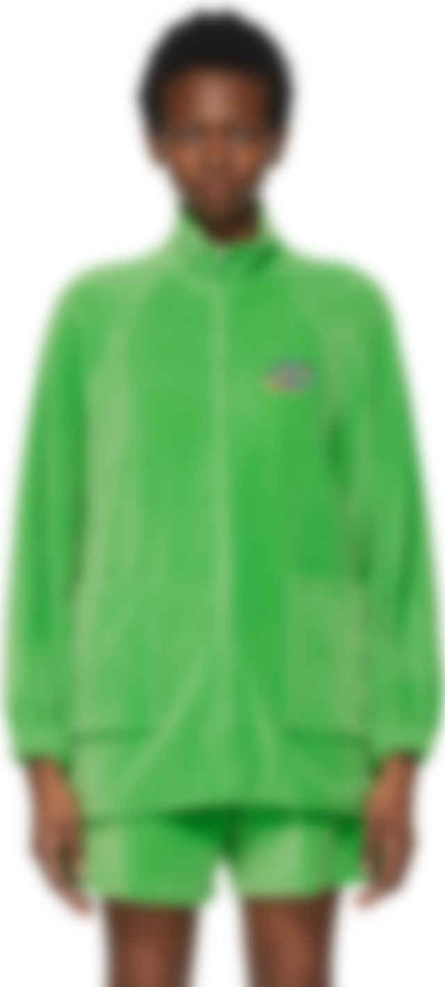 green zip up sweater