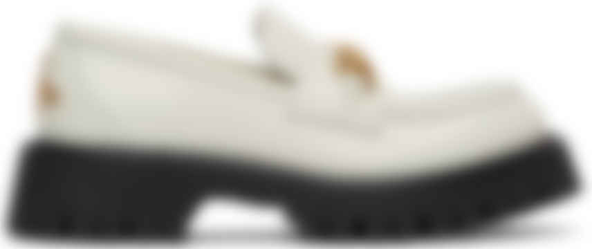 white horsebit loafers