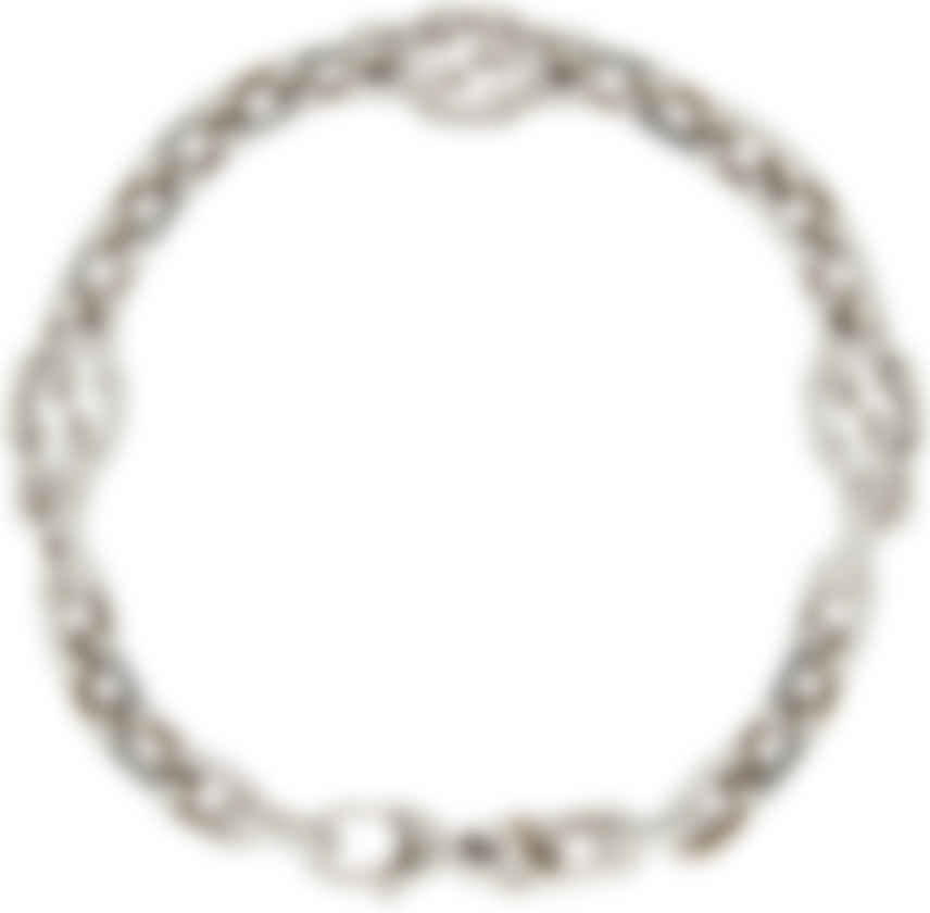 Gucci: Silver Interlocking G Bracelet | SSENSE
