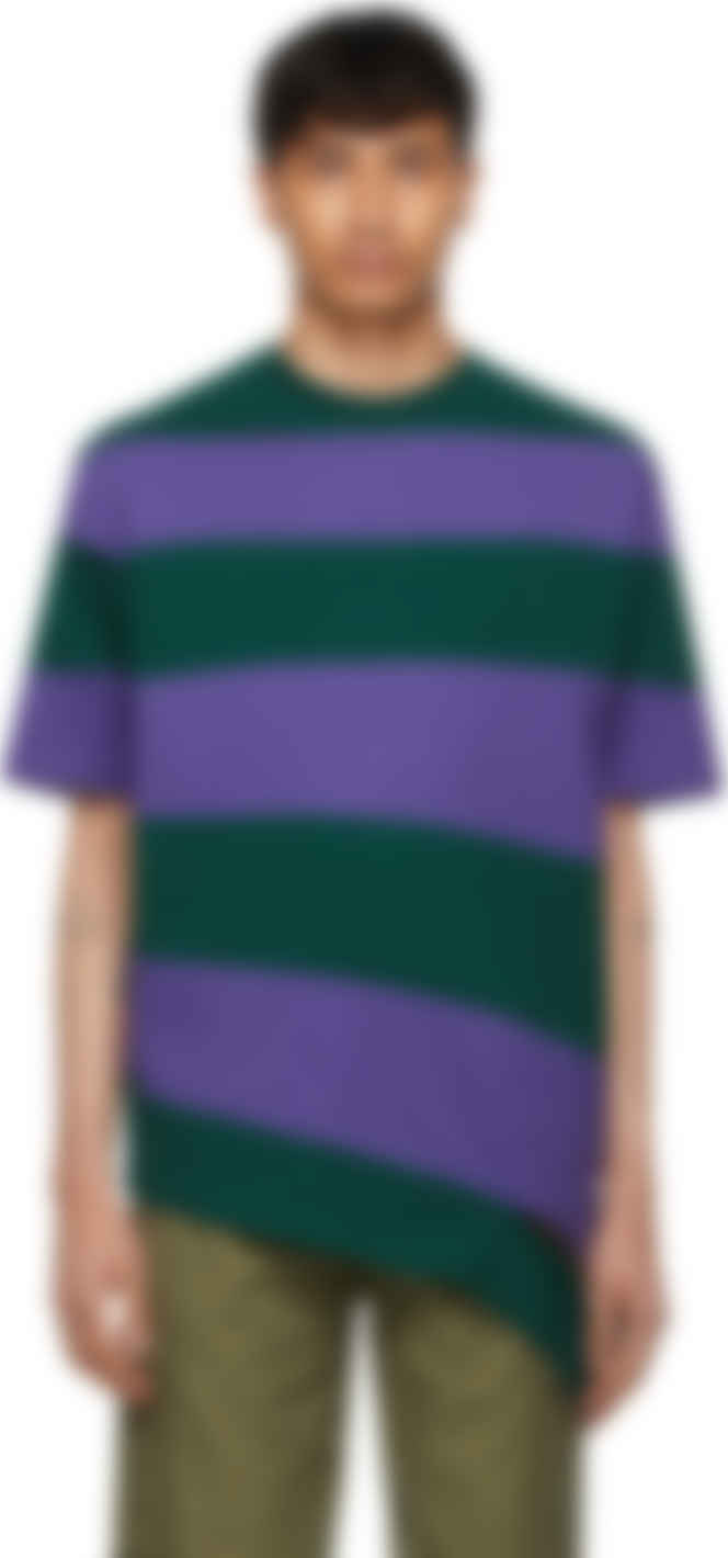 green and purple t shirt