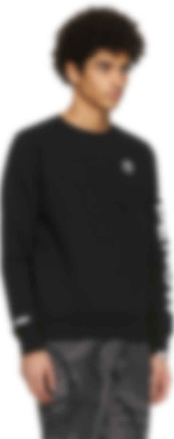 pe By A Bathing Ape Black Detachable Logo Sweatshirt Ssense