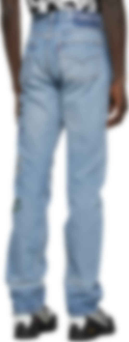 blue embroidered jeans