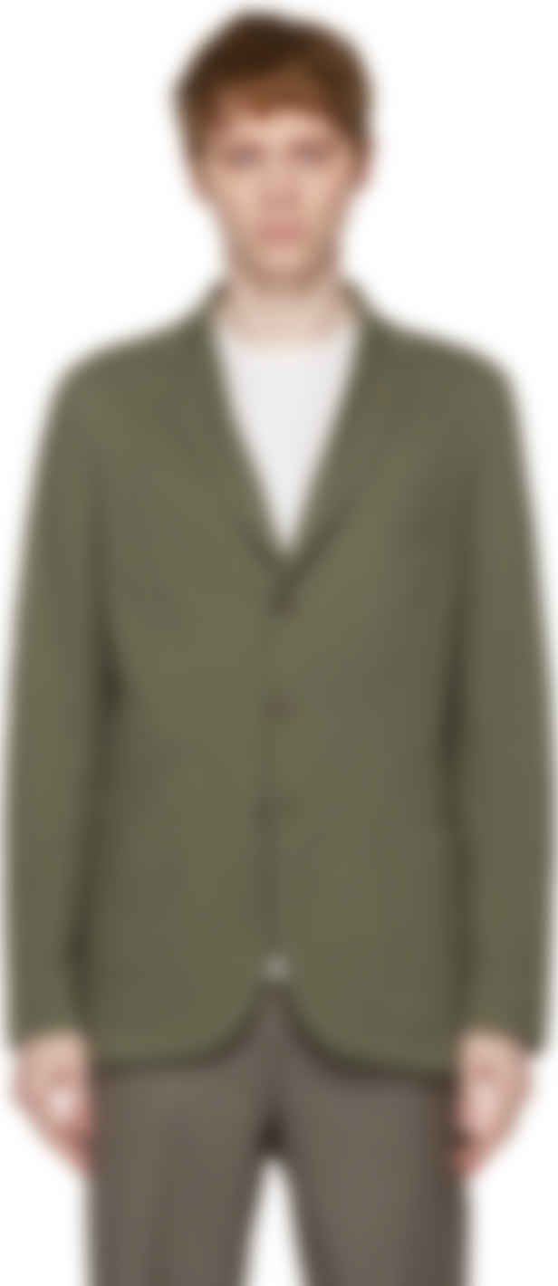 green sweater blazer