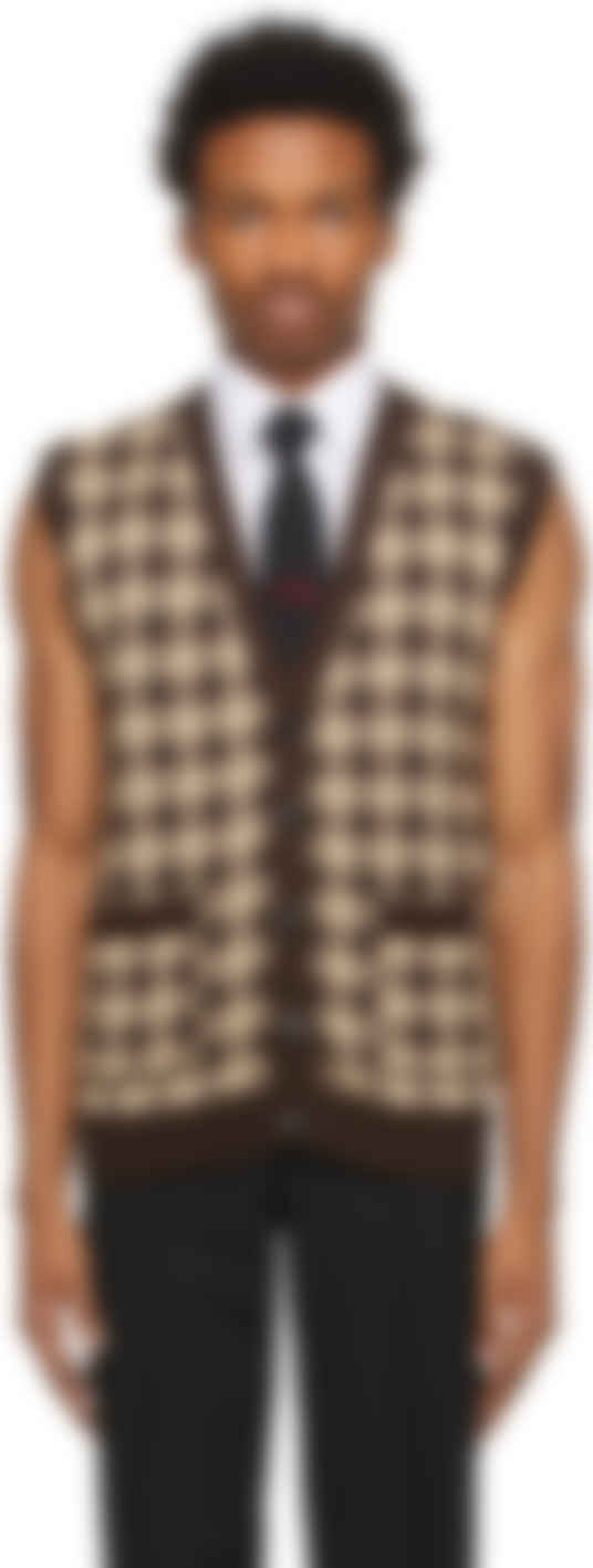 tan sleeveless cardigan