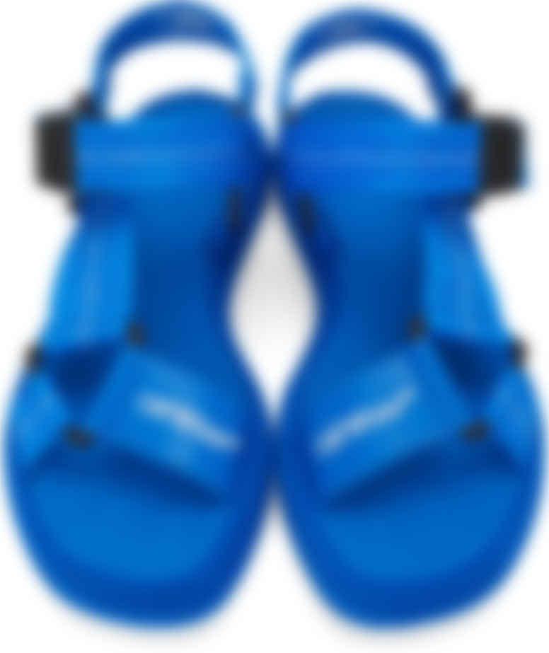 blue and white sandals