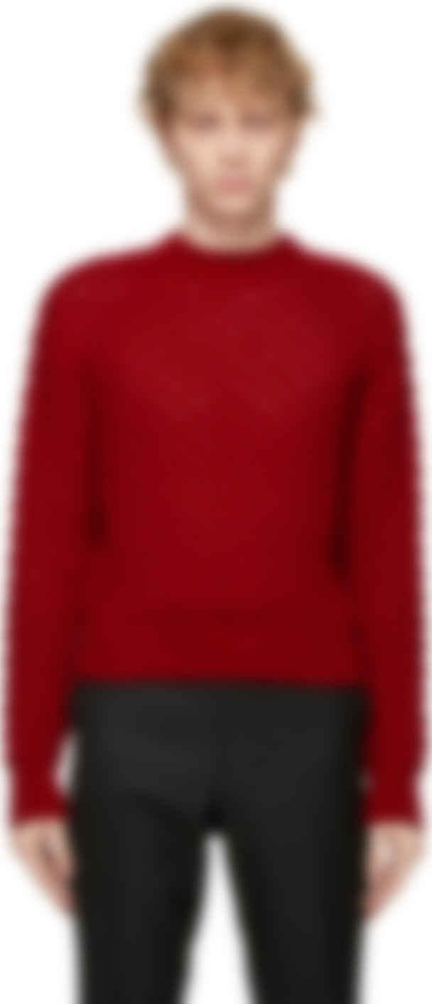 red cable sweater