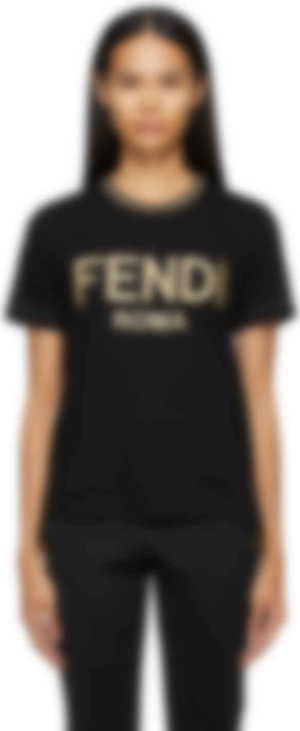 fendi t shirt black and gold