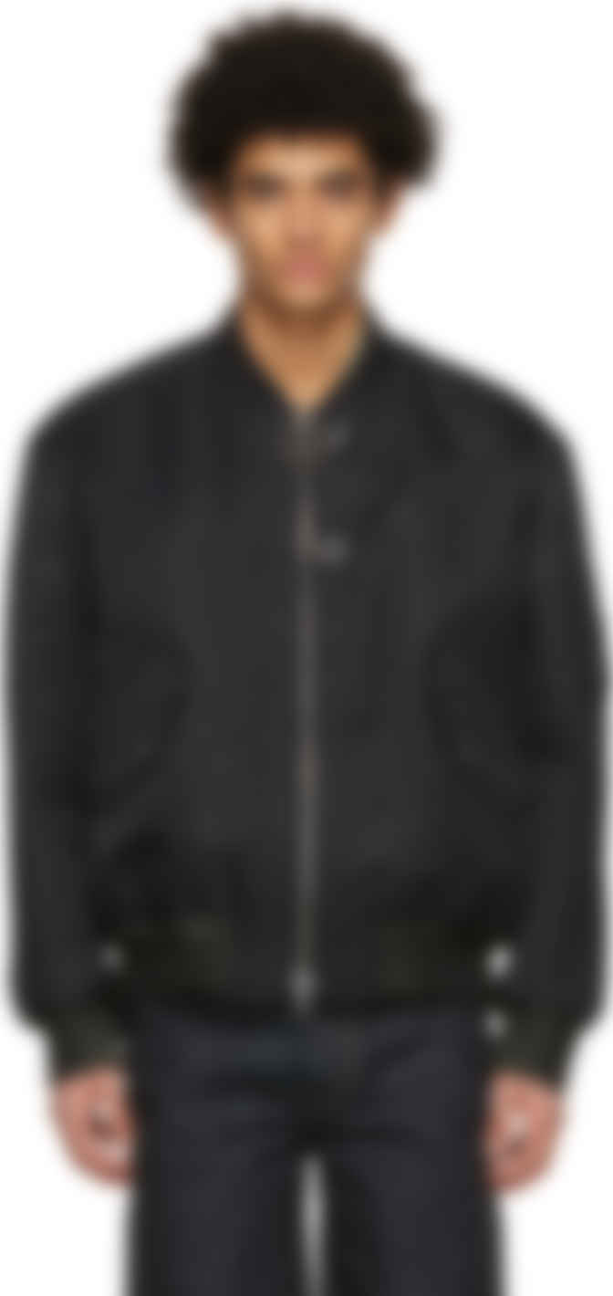 Wooyoungmi Black Double Layer Ma 1 Bomber Jacket Ssense