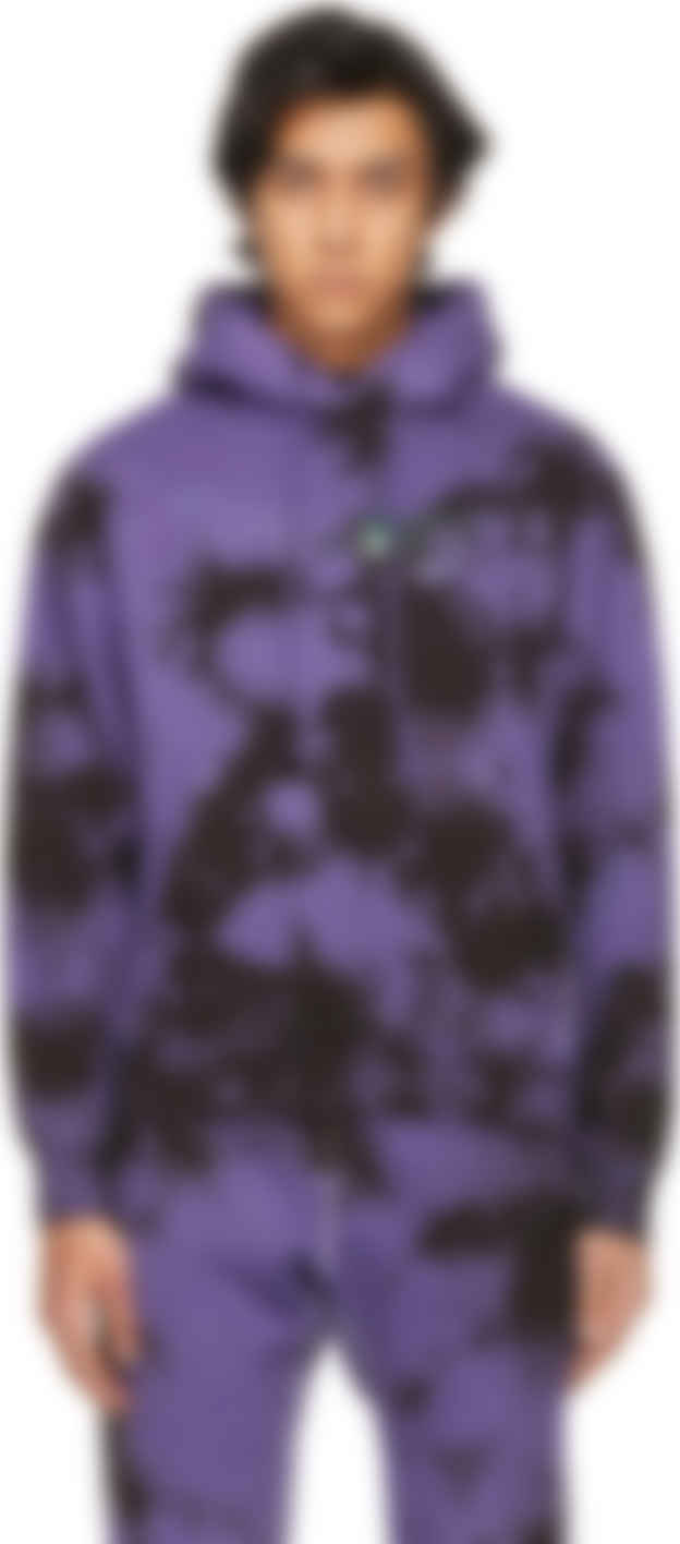 Purple black tie dye hoodie Clearance