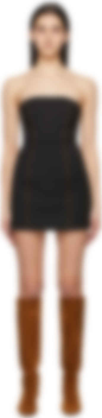 black mini strapless dress