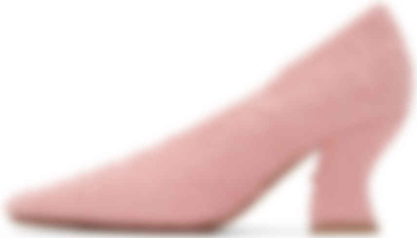 Bottega Veneta Pink Boucle Almond Pumps Ssense