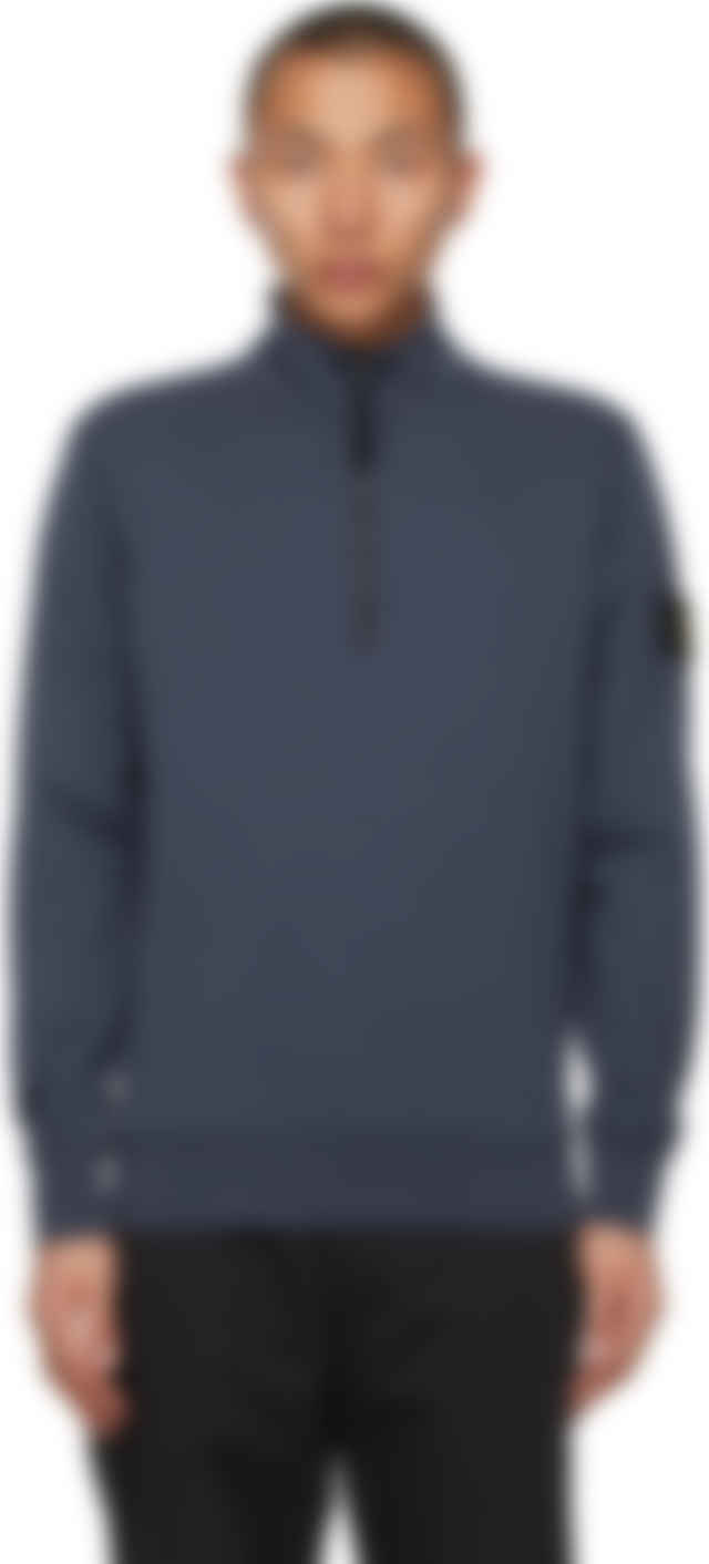 blue half sweater