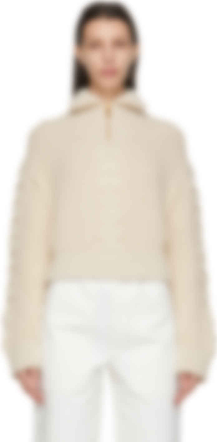 white zip up sweater