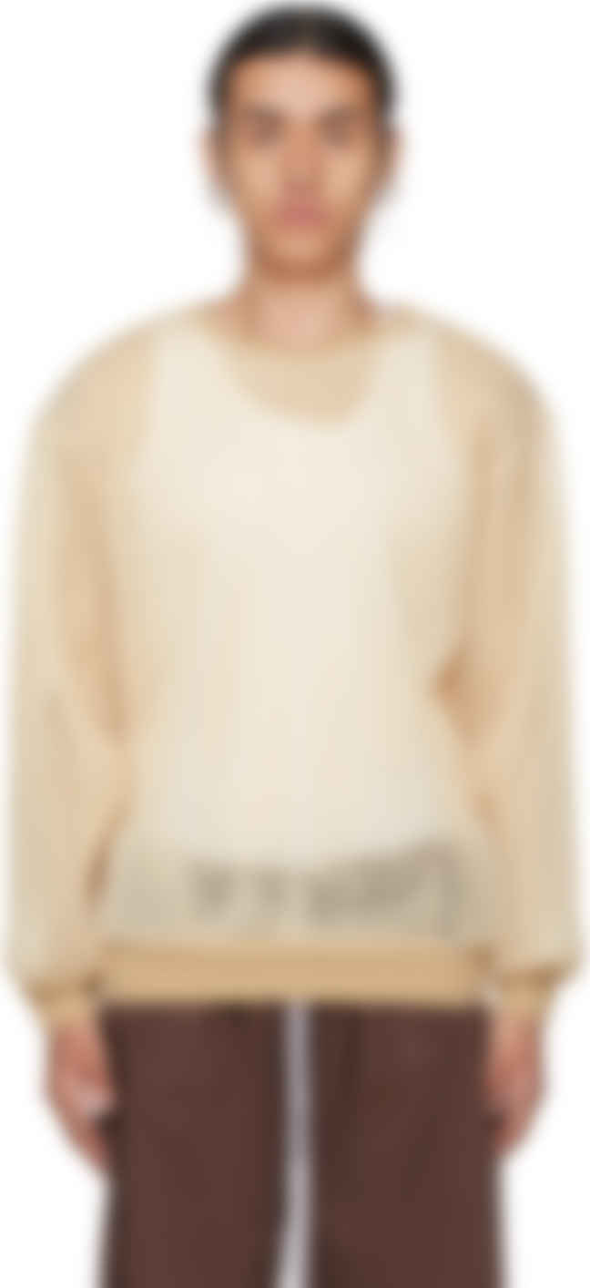 white mesh sweatshirt