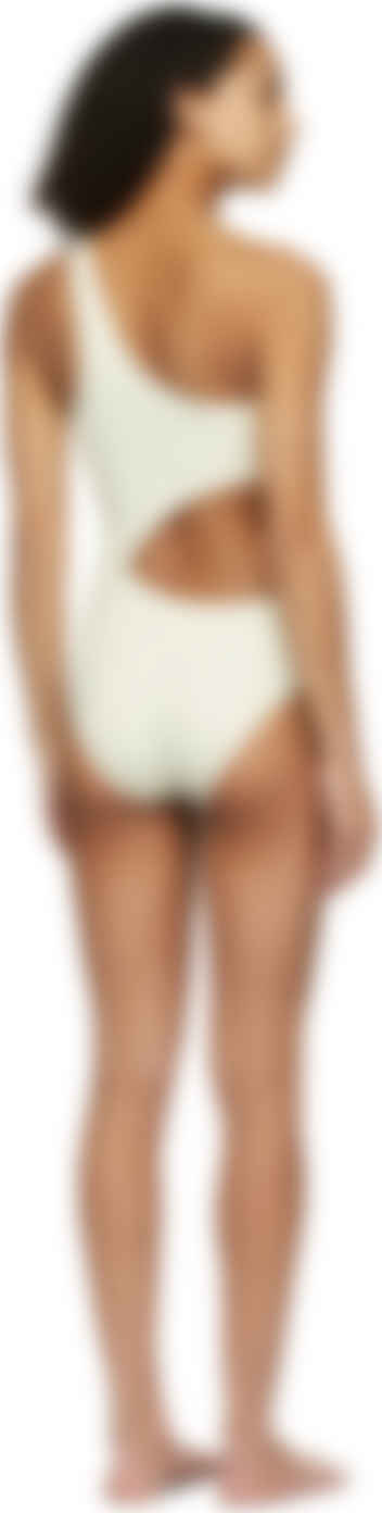 solid and striped white one piece