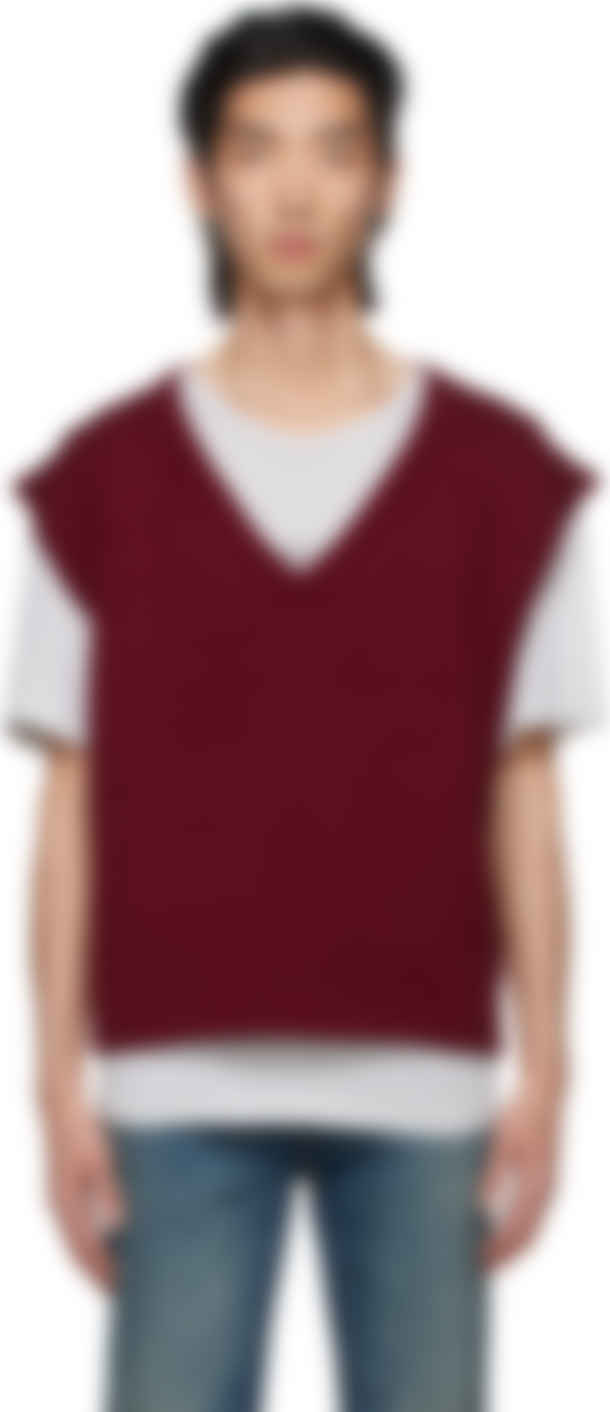 maroon sweater vest
