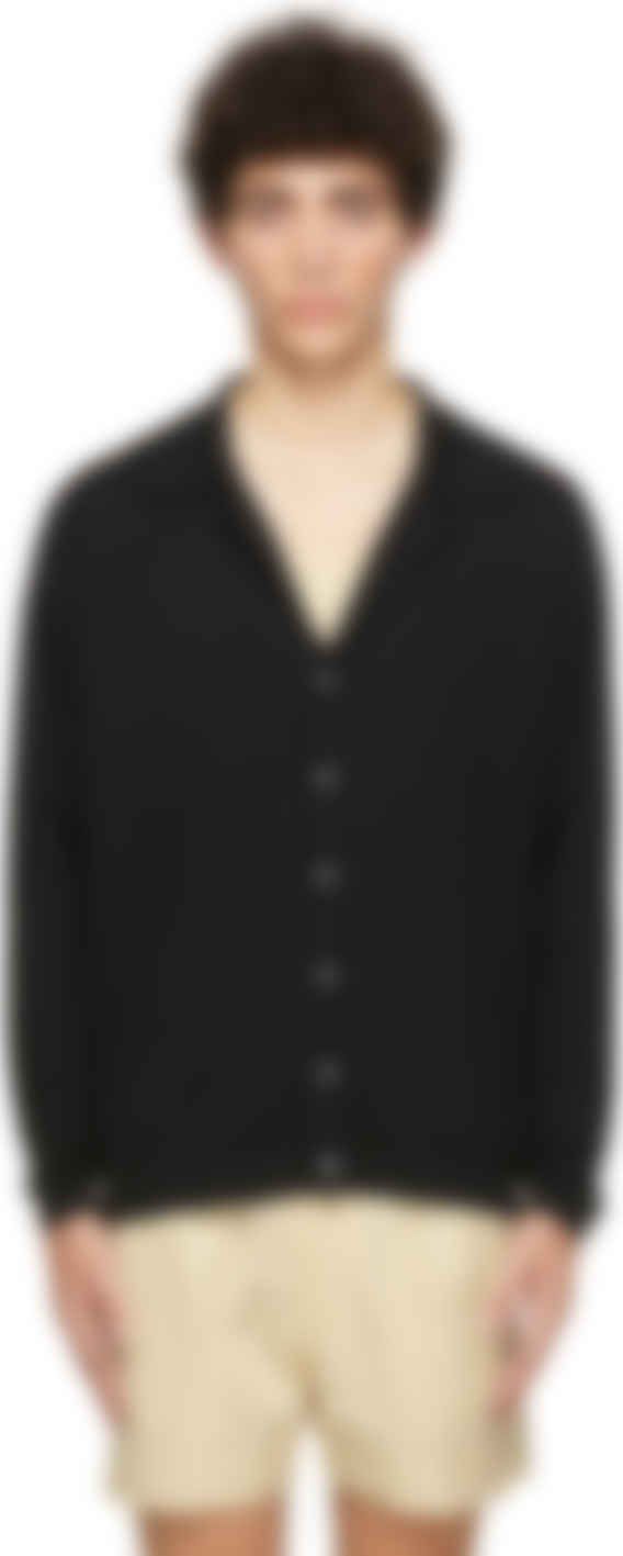 black long ribbed cardigan