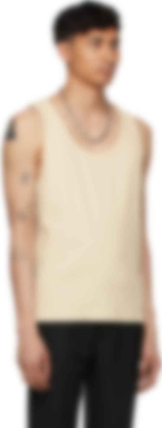 Off-White Ribbed Tank Top