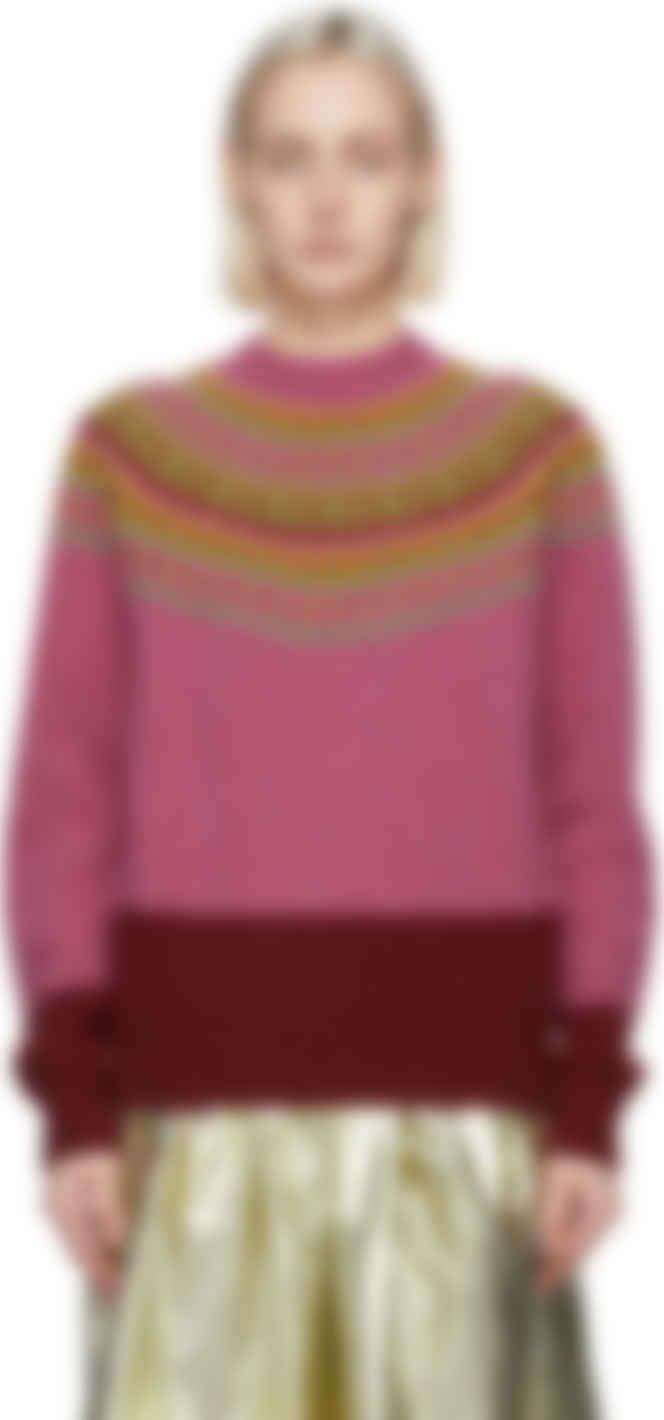 pink and red sweater