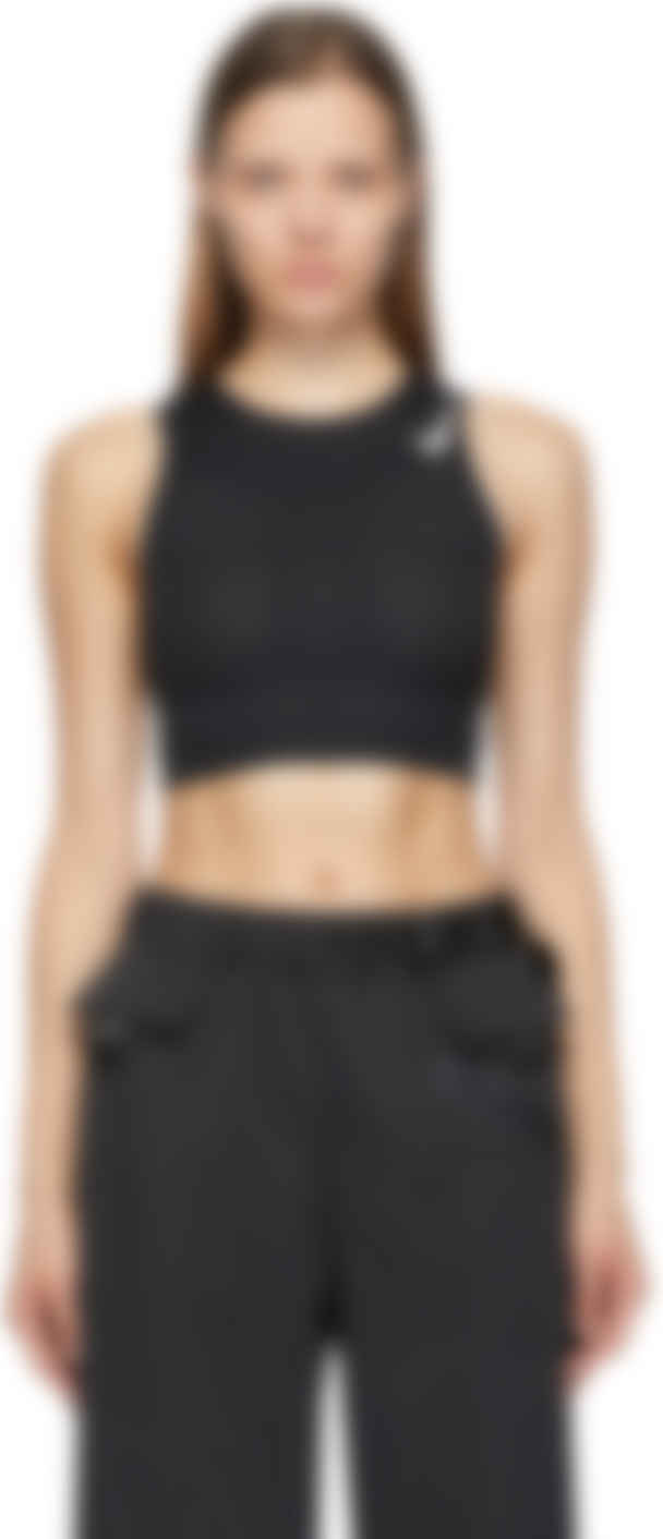 Black Crop Running Sport Top by Nike on Sale