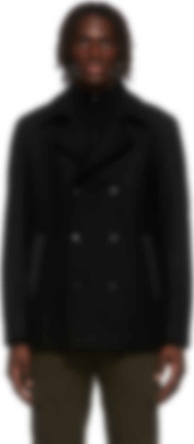 black wool peacoat